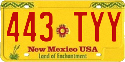 NM license plate 443TYY