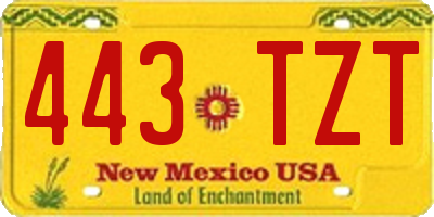 NM license plate 443TZT