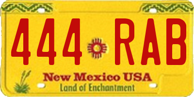 NM license plate 444RAB