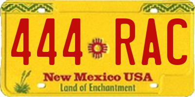 NM license plate 444RAC