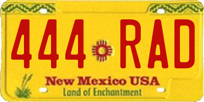 NM license plate 444RAD