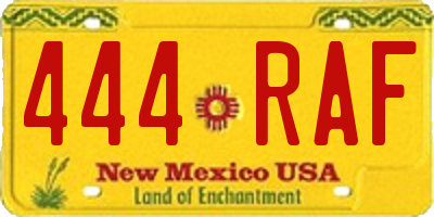 NM license plate 444RAF