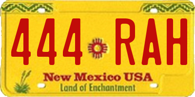 NM license plate 444RAH