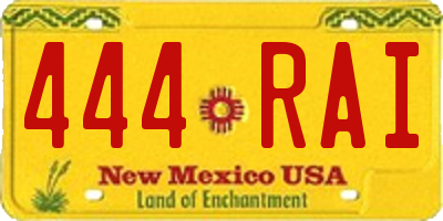 NM license plate 444RAI