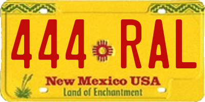 NM license plate 444RAL