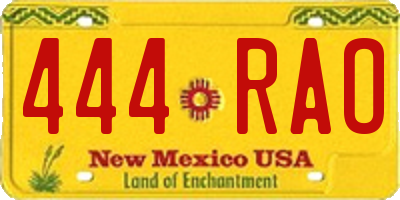 NM license plate 444RAO