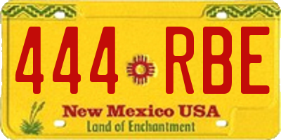 NM license plate 444RBE