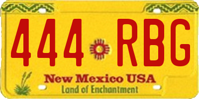 NM license plate 444RBG