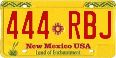NM license plate 444RBJ