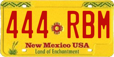 NM license plate 444RBM