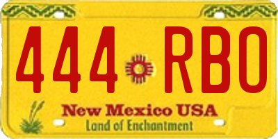 NM license plate 444RBO