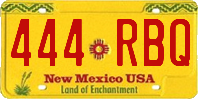 NM license plate 444RBQ