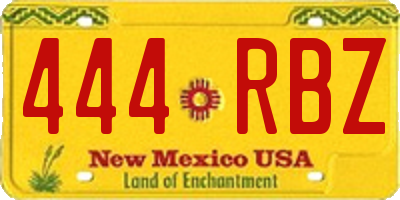 NM license plate 444RBZ