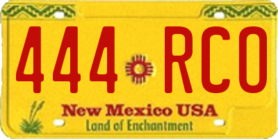 NM license plate 444RCO