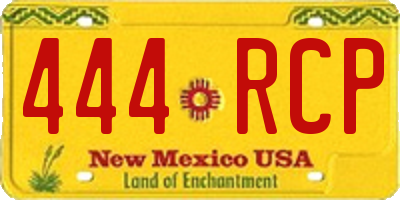 NM license plate 444RCP