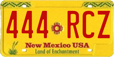NM license plate 444RCZ