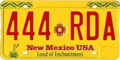 NM license plate 444RDA
