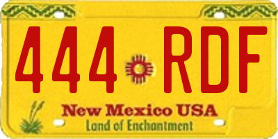 NM license plate 444RDF