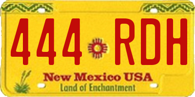NM license plate 444RDH