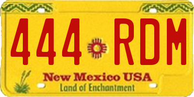 NM license plate 444RDM