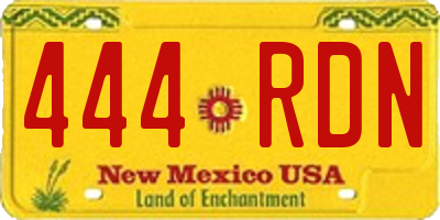 NM license plate 444RDN