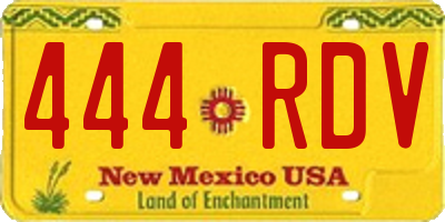 NM license plate 444RDV