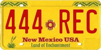NM license plate 444REC