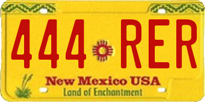 NM license plate 444RER