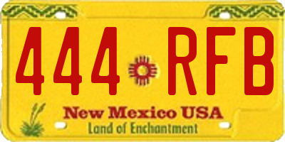 NM license plate 444RFB