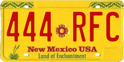 NM license plate 444RFC