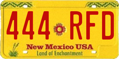 NM license plate 444RFD