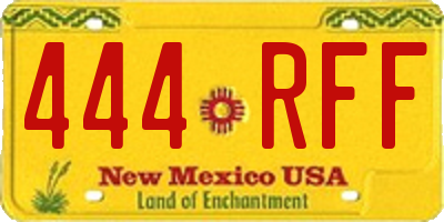 NM license plate 444RFF