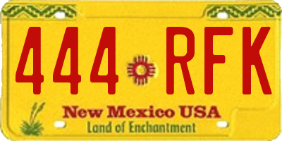 NM license plate 444RFK