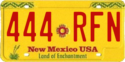 NM license plate 444RFN