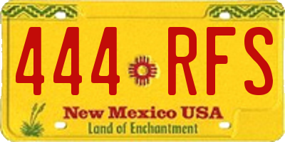 NM license plate 444RFS
