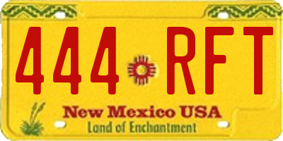 NM license plate 444RFT