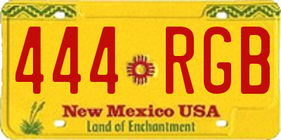NM license plate 444RGB