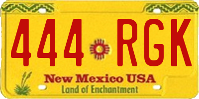 NM license plate 444RGK