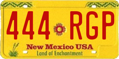NM license plate 444RGP