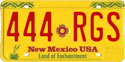 NM license plate 444RGS