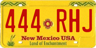 NM license plate 444RHJ