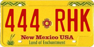 NM license plate 444RHK