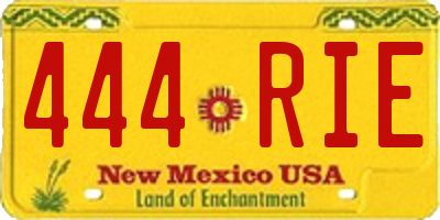 NM license plate 444RIE