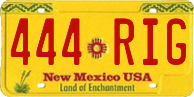 NM license plate 444RIG