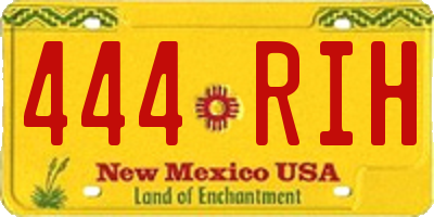 NM license plate 444RIH