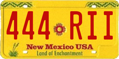 NM license plate 444RII