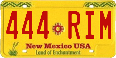 NM license plate 444RIM