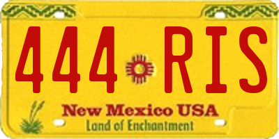 NM license plate 444RIS
