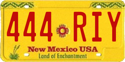 NM license plate 444RIY