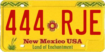 NM license plate 444RJE